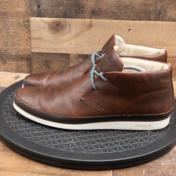 PAUL SMITH JEANS MENS CHUKKA BOOTS BROWN LEATHER LACE UP BUSINESS CASUAL SIZE 11 - Picture 5 of 9